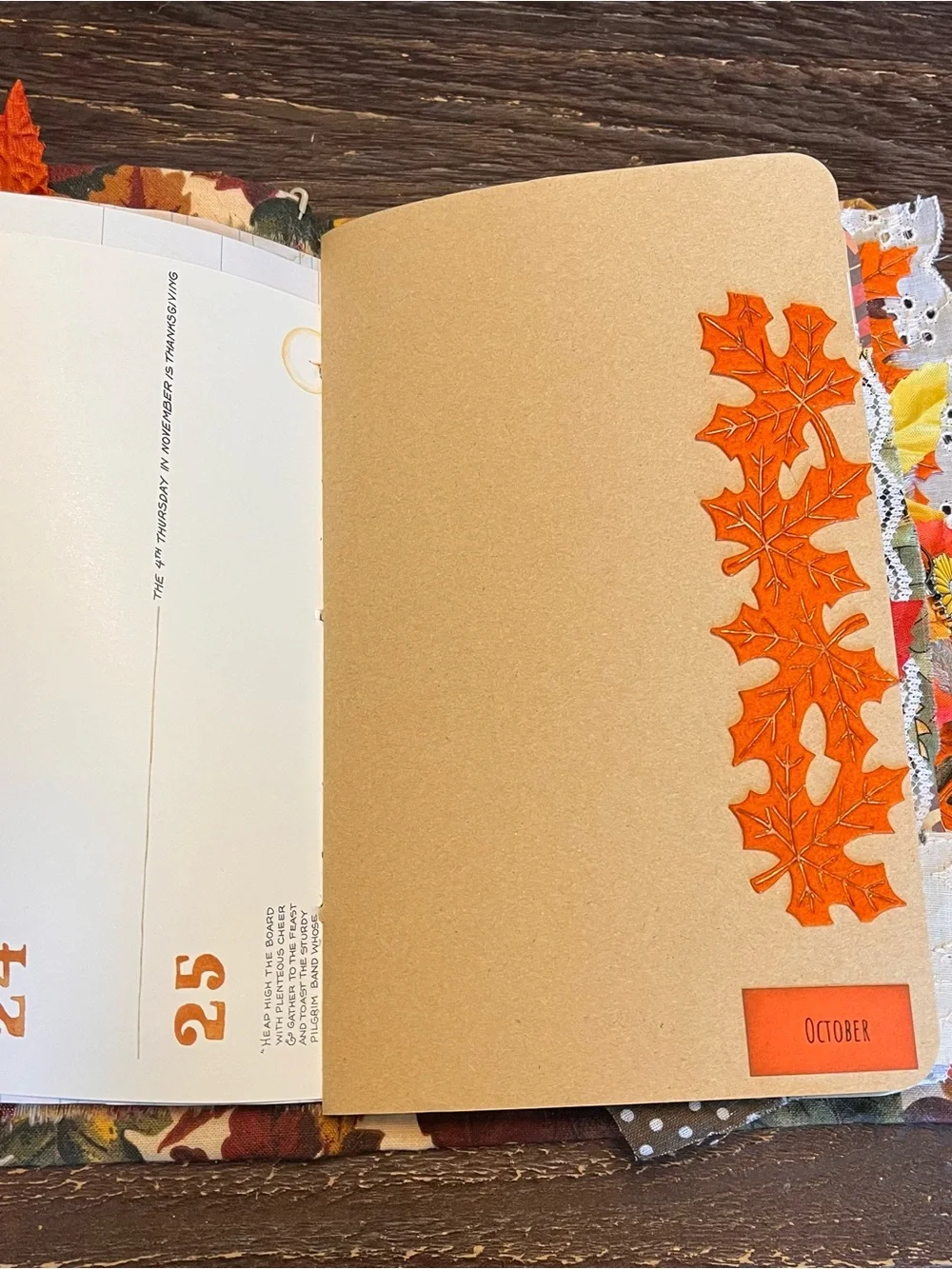 Fall Junk Journal Thanksgiving Autumn Holiday Softcover 2 Signatures Decorated
